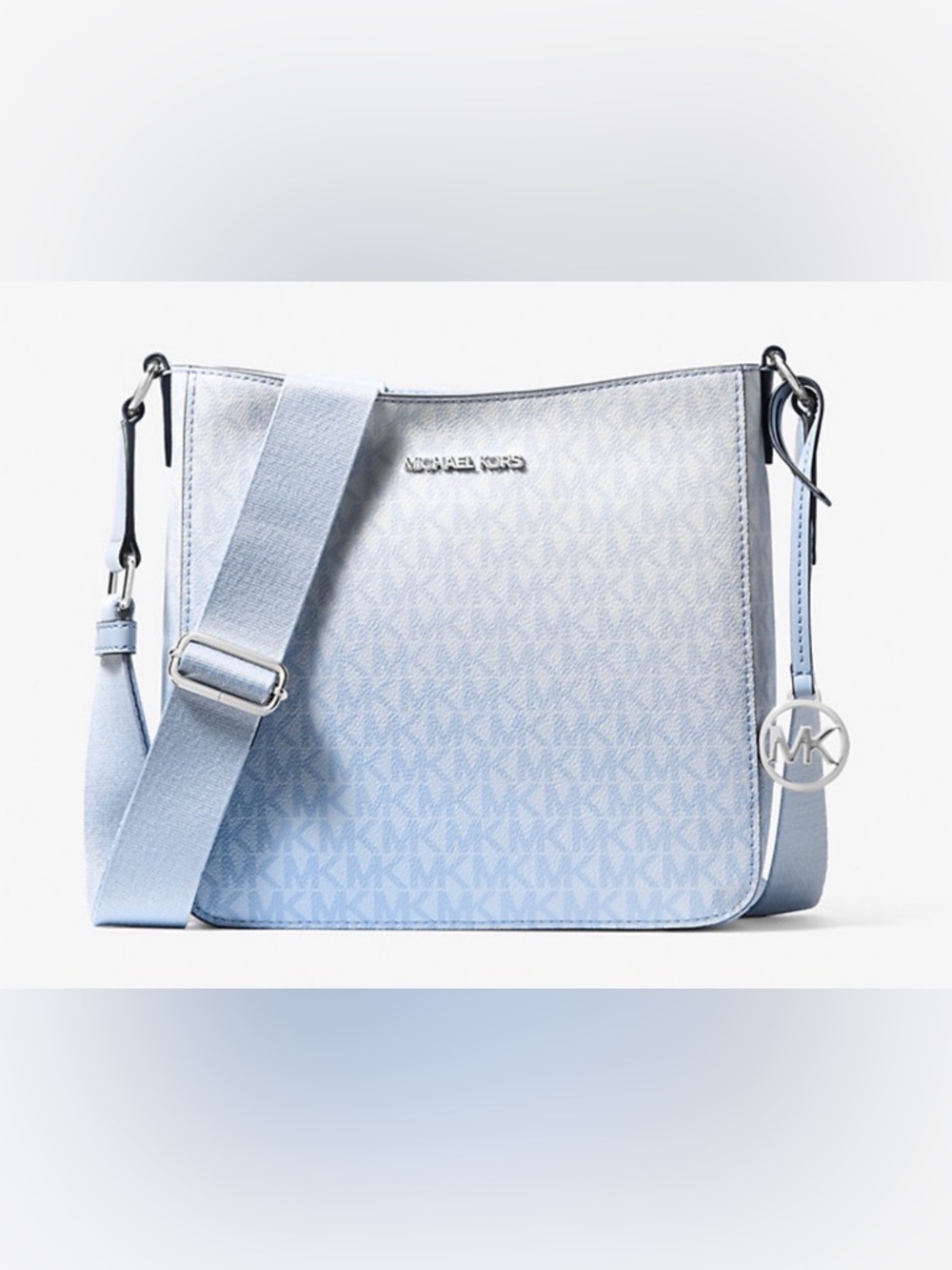 Michael Kors Baby Blue Signature Tote Set with Wristlet & crossbody - Picture 9 of 11